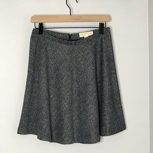 Michael Kors Herringbone A-Line Skirt Black Size 6